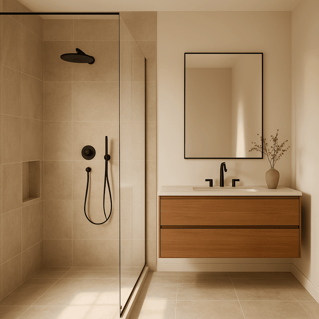 Salle de bain haut de gamme avec douche a l'italienne